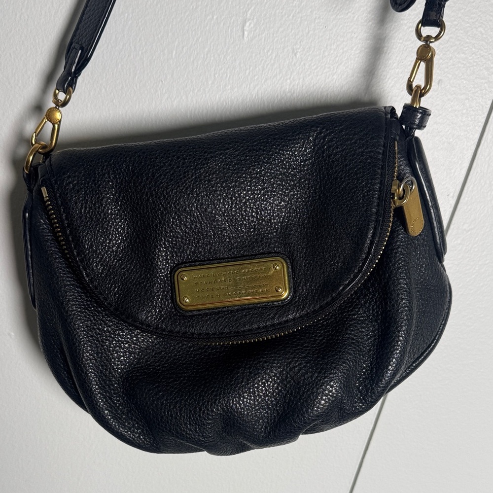 Marc By Marc Jacobs Black Crossbody Bag with Gold Details